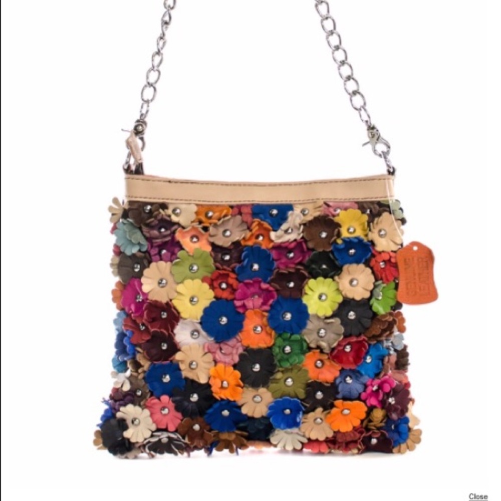 VINTAGE ME Gen. Leather Floral Studded Crossbody